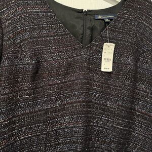Brooks Brothers Black and Purple Tweed Dress